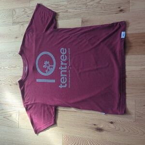 Tentree. Men's Burgundy Graphic Tee. Size Small.